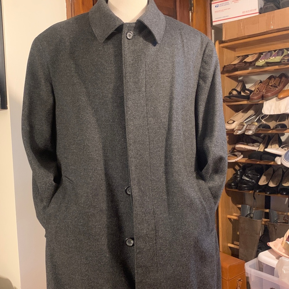 IKE BEHAR CASHMERE WOOL BLEND GRAY TOPCOAT - Picture 2 of 13